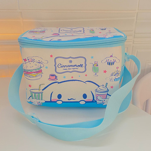 Little White Dog Kuro Rice Box Bag Gemini Melody Cartoon PU Waterproof Insulated Bag Picnic Bag New Style