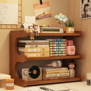 Desktop Bookshelf Home Multi-layer Storage Rack for Students Dormitory Bookcase Office Workstation Storage Display Rack Countertop