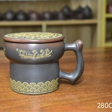 坭兴陶铜鼓水杯非遗花山壁画飞鸟壮锦铜鼓雕刻公司送礼logo定