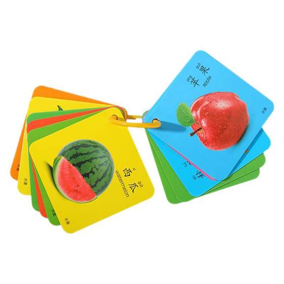 Baby Tear Not Rid Figure Literacy Card Children's Double-sided Peritoneal Pinyin Chinese Characters Digital Enlightenment Early Education Cognitive Card