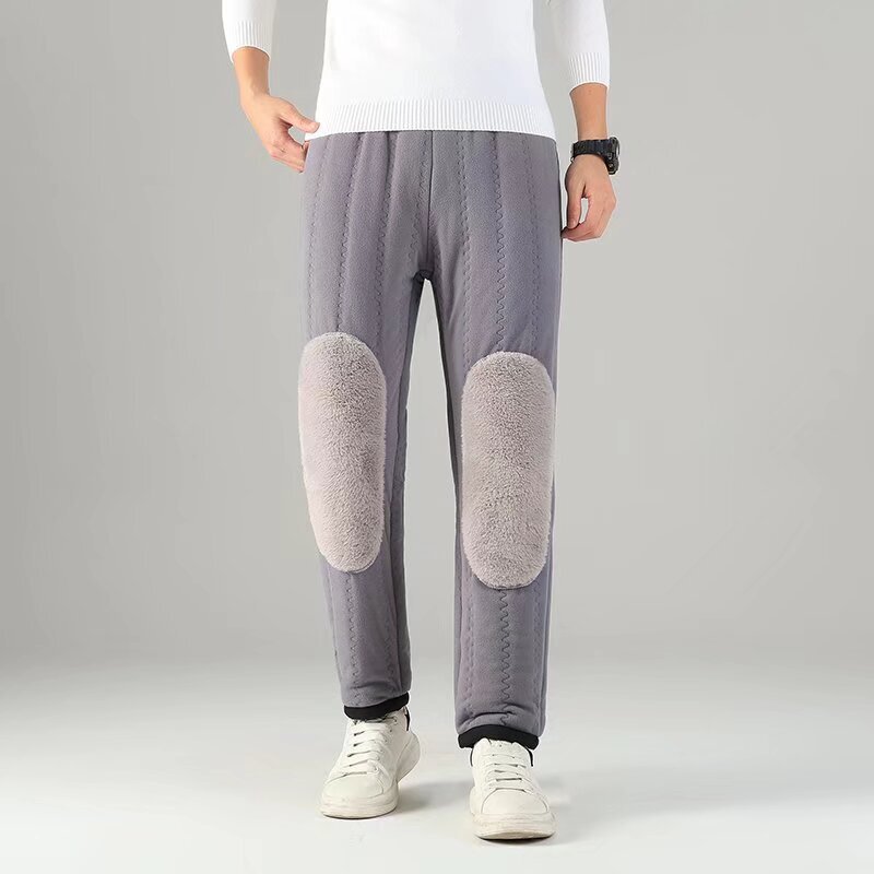 Cross-border fleece-lined thickened men's cold-proof and windproof loose-fit outdoor pants, winter snowfield warm cotton pants, casual pants Cross-border fleece-lined thickened men's cold-proof and windproof loose-fit outdoor pants, winter snowfield warm cotton pants, casual pants