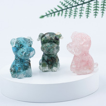 4.5cm高外贸水晶碎石滴胶摆件小狗雪纳瑞电商爆款工艺装饰摆件