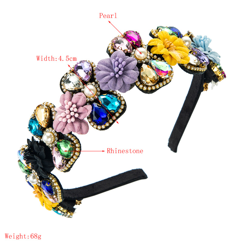 Baroque Fashion Simulation Wreath Glass Diamond Headband display picture 1