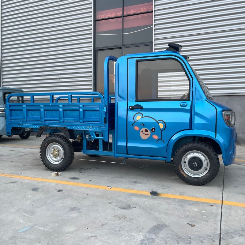 Agricultural Electric Four-Wheel Small Dump Truck with Strong Power, New Energy, Single-Row Pickup Truck with Long Range