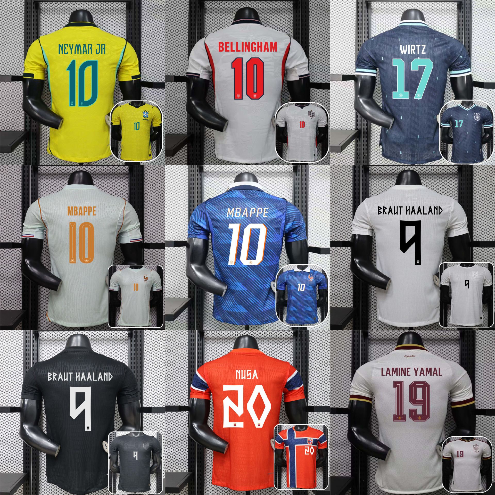 2026-2027 AQSh-Kanada kubogi: Frantsiyaning 10-raqamli Kilian Mbappe va Norvegiyaning 9-raqamli Erling Xoland - futbol formasi