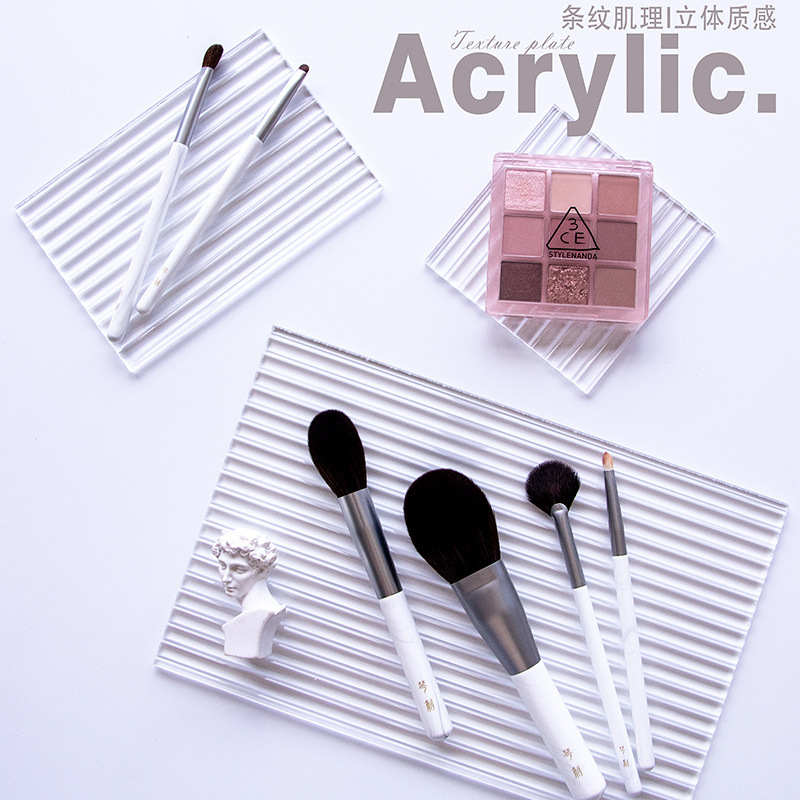 Acrylic transparent board texture simple cosmetics manicure shooting props swing striped water ripple background board