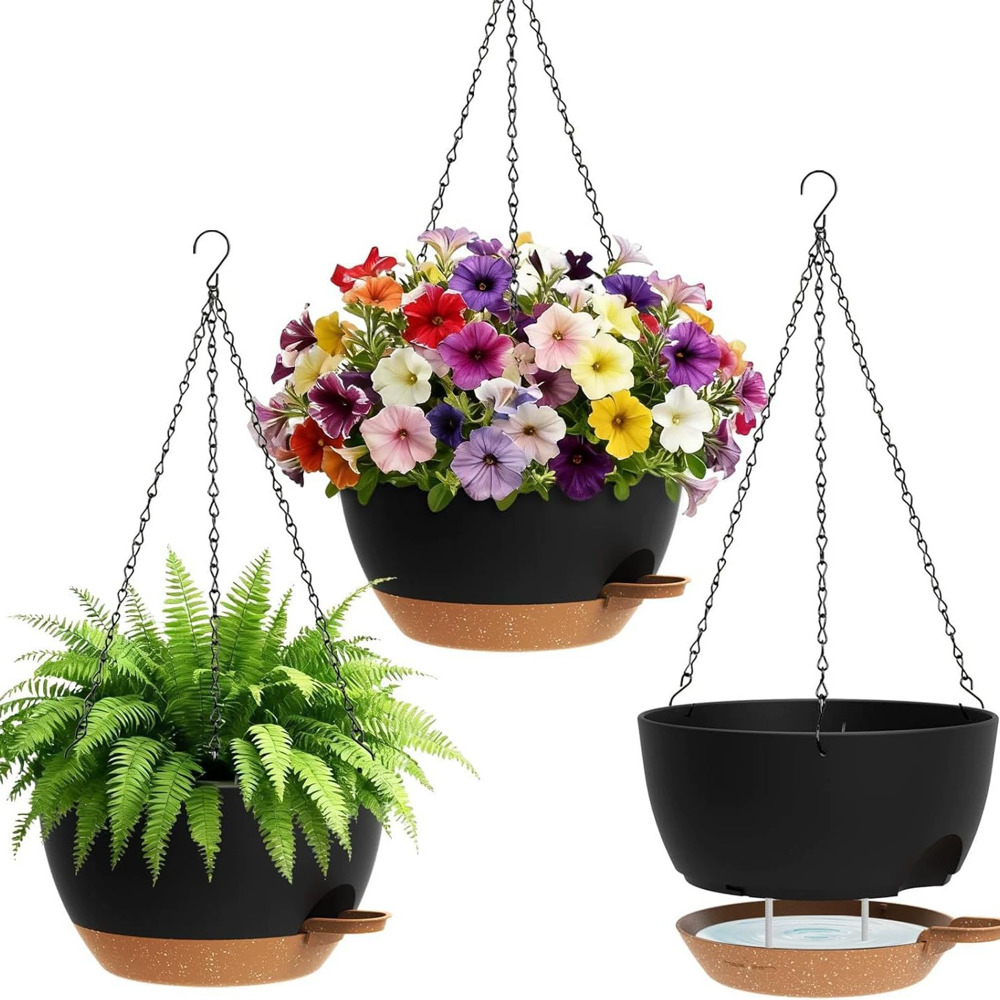 Трансграничный источник завод прямой многоцветный квадратный саженец Садоводство балкон цветочный пластиковый цветочный горшок с подносом