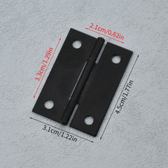A 45*31mm black spray-painted packaging box hardware component small hinge iron hinge gift wood box