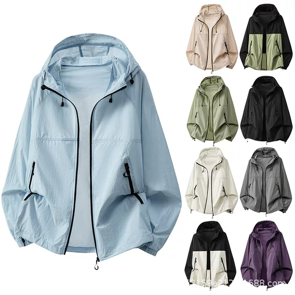 New Ice Silk Summer Unisex Student Casual Sun Protection Clothing Outdoor Sports Breathable Thin Jacket Foreign Trade 2377