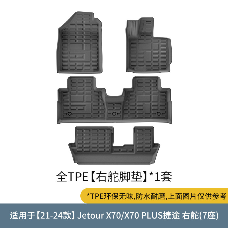 Chery – Modelə uyğun ayaqaltı for 21-25 Jetour - 21-24-jetour-x70x70-plus-right-hand-drive-single-layer-floor-mats-7-seats