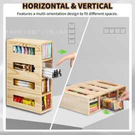 跨境木制茶包储存收纳架饮料包4层收纳架木制家用多用途置物架