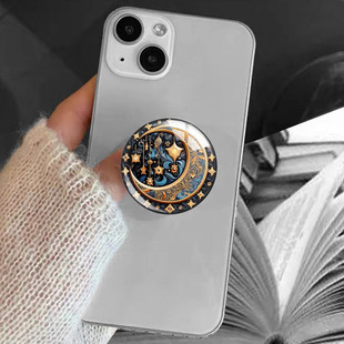 Sun God and Moon God 40mm Time Gemstone Lazy Live Stretchable Transparent Adhesive Phone Airbag Stand