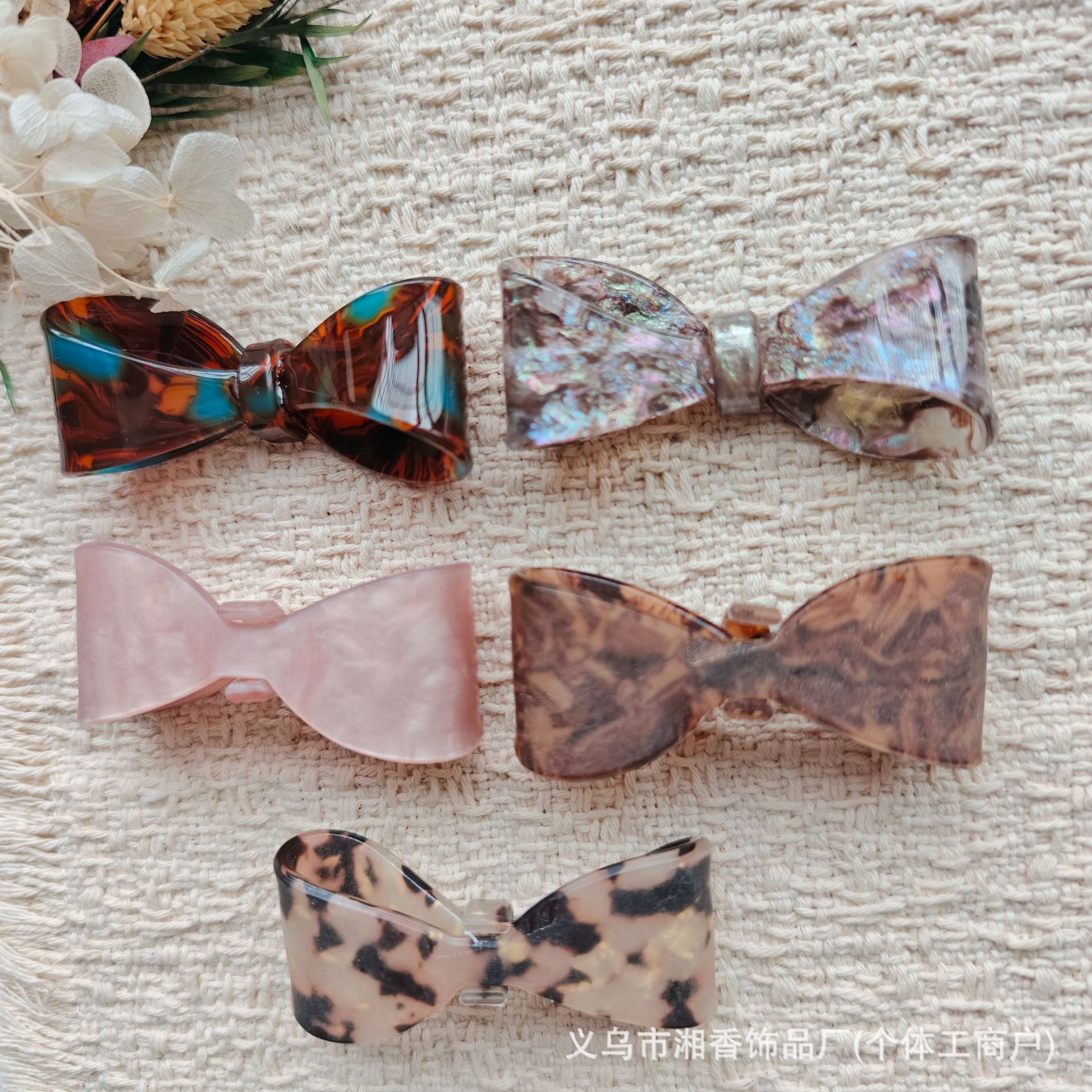 Retro de alto nivel estampado leopardo arco boca de pato clip borde acido diy accesorios de joyería image 4