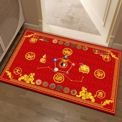 Attracts Wealth and Fortune, Home Use, Waterproof, Avtomobil döşəmə paspasları - red-4060cm-no-need-to-wipe-or-wash