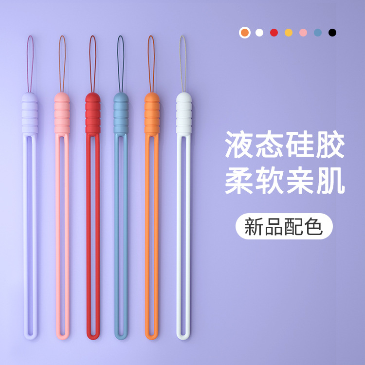 En stock al por mayor de teléfono móvil lanyard Speaker U disco auricular caja taza de agua Cordón de silicona líquida corta cuerda de mano de ventilador pequeño