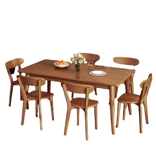 Nordic solid wood dining table modern simple light luxury rectangular table and chair combination dining table dining table home small apartment