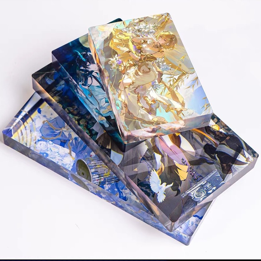 Acrylic cards, custom-made with your own designs, for fan art, creative birthday cards, layered cards, and company logo materials