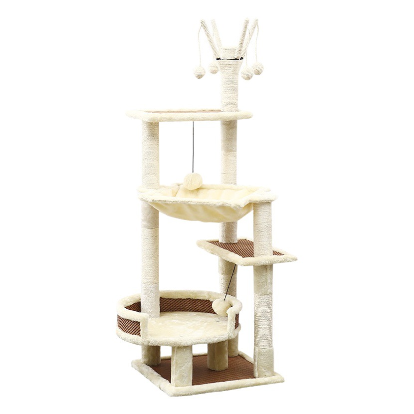 Modelo de exportación de poste para gatos, apto para todas las estaciones, con bola de sisal, poste rascador resistente a arañazos, juguete para mascotas.