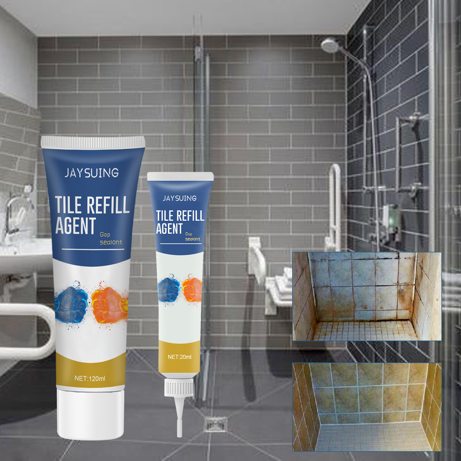 Jaysuing Grout for Home Kitchen Bathroom Waterproof Mold Resistant Tile Filling and Joint Filling Agent Tile Grout