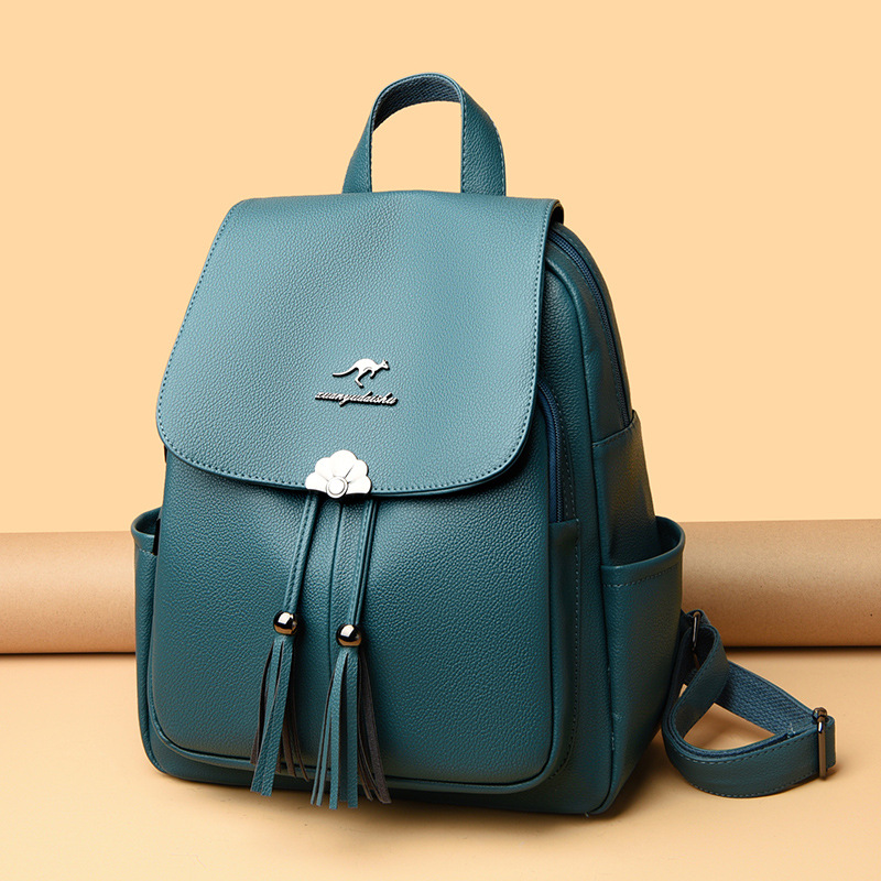 Mochila de borla de moda para mujer 2024 comercio exterior transfronterizo nuevo estilo simple y versátil mochila para mujer mochila de gran capacidad