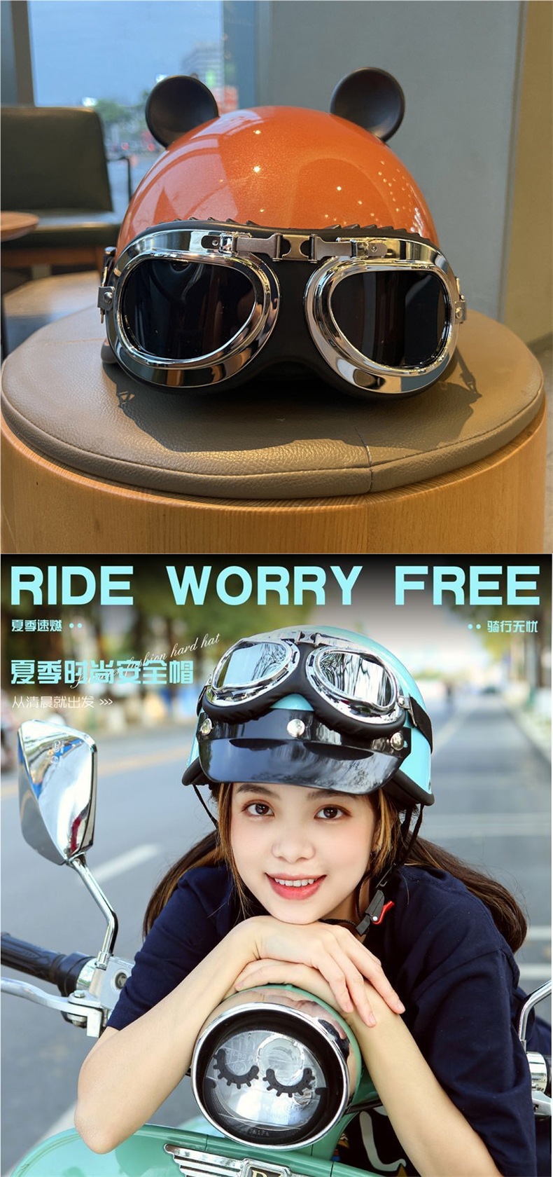 Retro Style Summer Lightweight 3C Standard Motorcycle Half Helmet