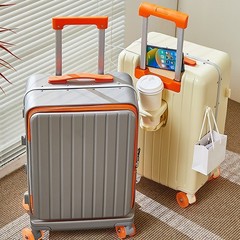 侧开盖便捷耐用密码学生多功能行李万向轮拉杆箱登机旅行箱子极简