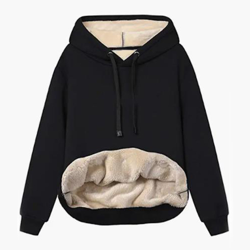 Damen Plüsch Strickjacke Mit Kapuze Winter Kapuzenpullover Jacke_voghion.com