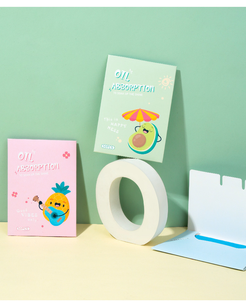 LMLTOP Portable Oil-absorbing Paper 50 pieces, refreshing oil-removing face paper, carefully selected original wood pulp blue film oil-absorbing face paper undefined