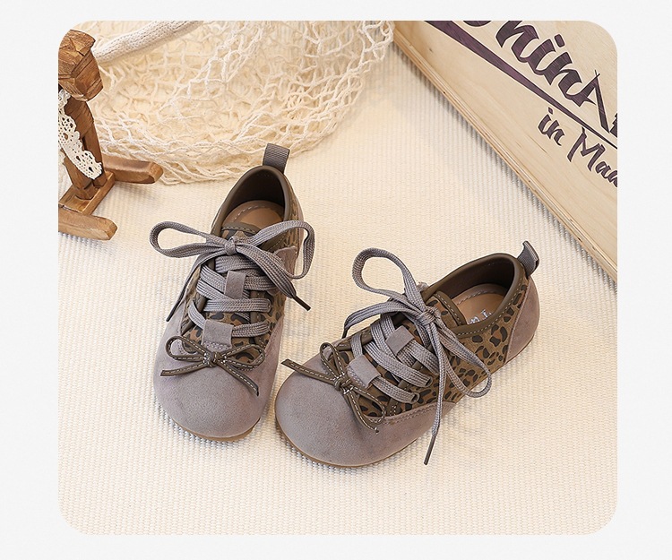 Mädchen Leopard Print Klettverschluss Sneaker Weiche Sohle_voghion.com