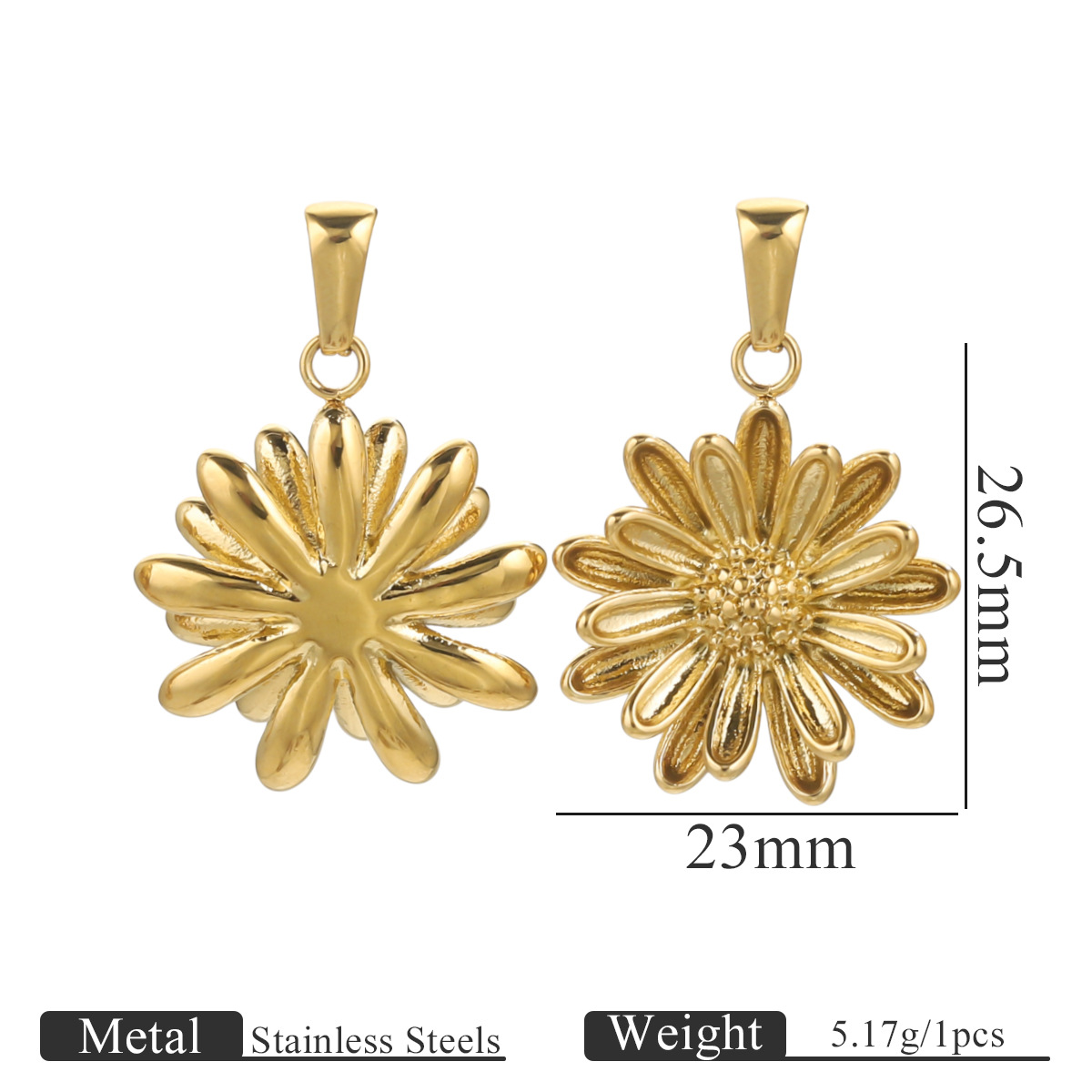 Acero inoxidable 18K dorado flores creativas en el viento nicho collar DIY de verano alta sensación accesorios