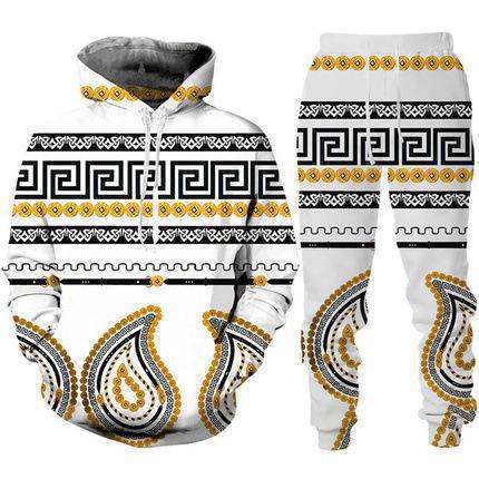 Pantalones de suéter con capucha de primavera y otoño, MC11-ML1 de dos piezas casuales de negocios de todo fósforo de nicho