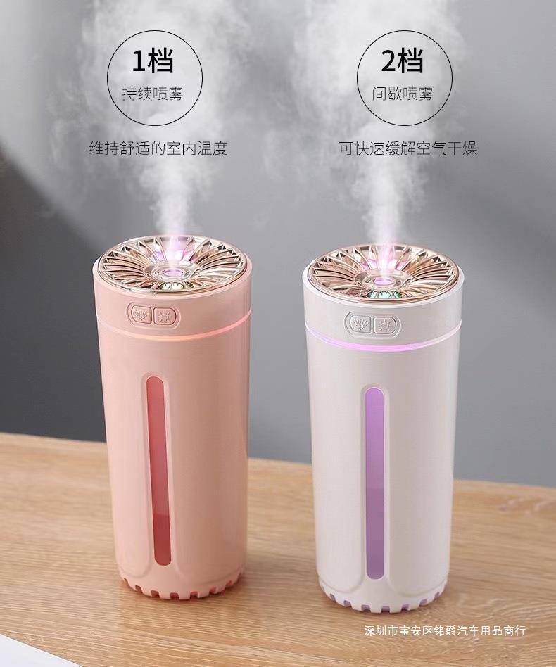 Cross-border new columnar humidifier mini USB home desktop office car aromatherapy creative gifts atmosphere light