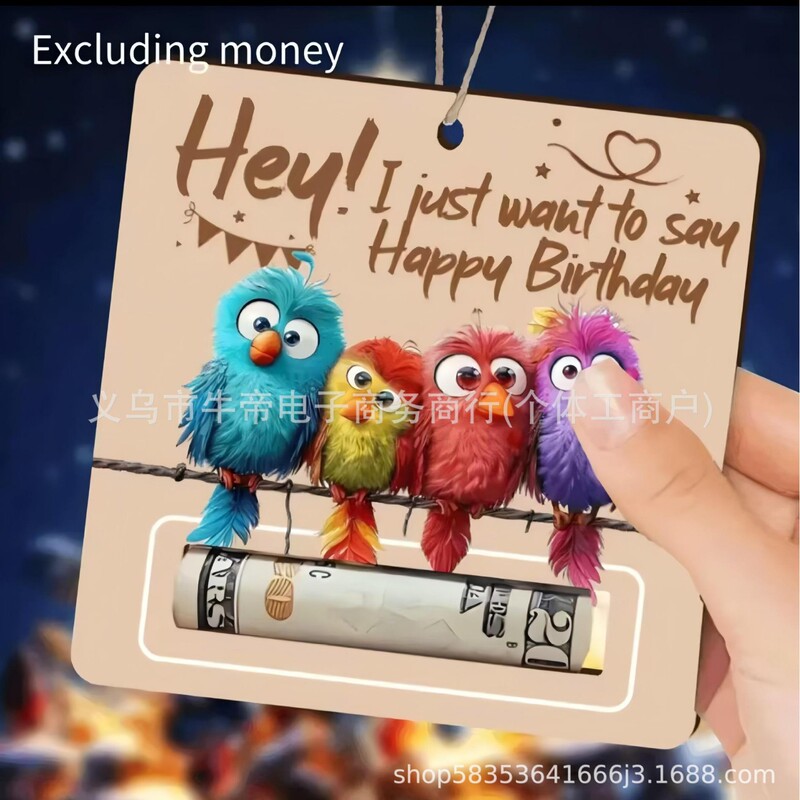 Amazon 新しい木製パーソナライズされたマネークリップ誕生日装飾鳥マネークリップギフト誕生日パーティーの装飾ペンダント|undefined