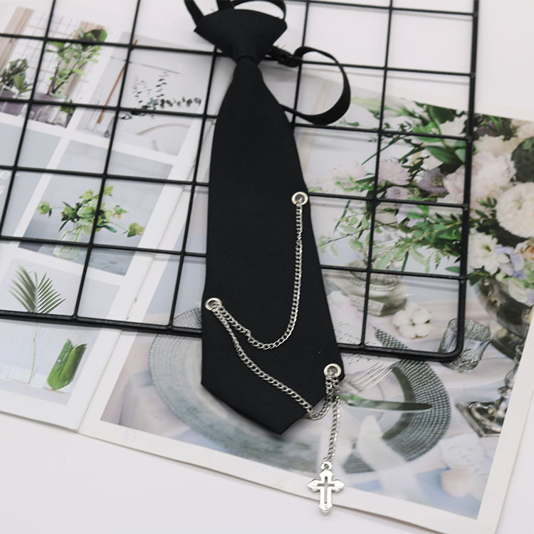 Fu Shuai original amor mariposa cadena libre negro tie ins femenino con estilo de la Universidad JK camisa uniforme moda