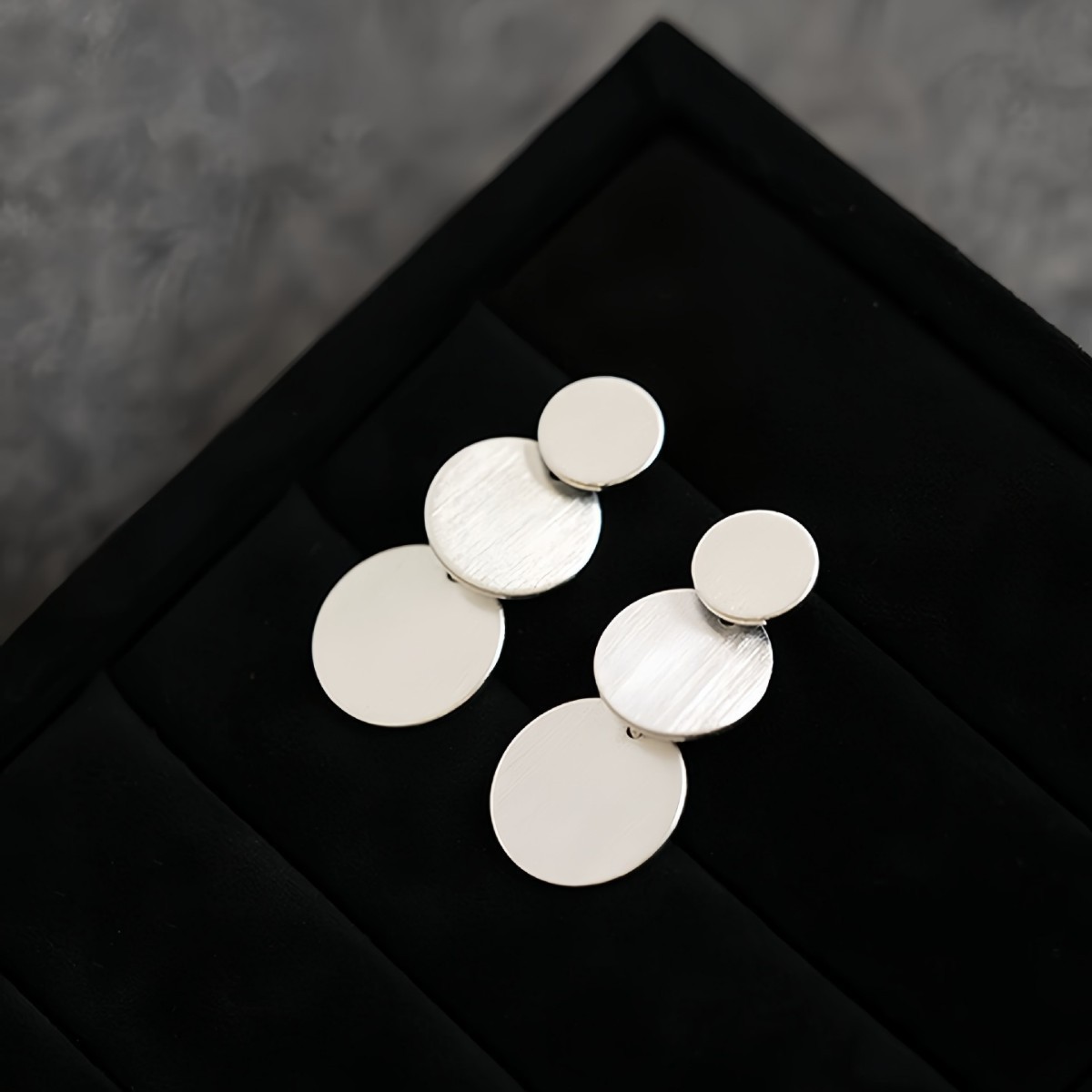 Trendy Round Tassel Pendant Earrings for Women Minimalist Geometric Earrings 925 Sterling Silver Ear Studs Accessories