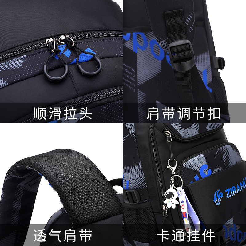 Peces naturales nuevo carro mochila estudiante de secundaria Escuela Primaria grado 2-6 gran capacidad transfronteriza de doble uso mochila al por mayor