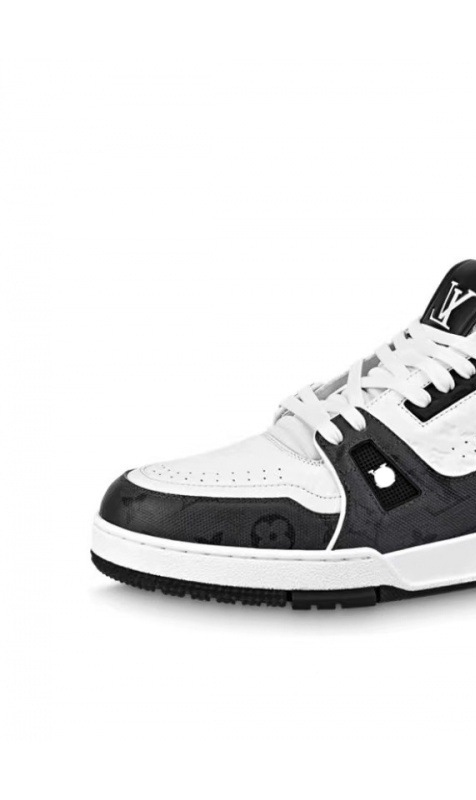 Louis Vuitton Trainer White Black Monogram Denim
