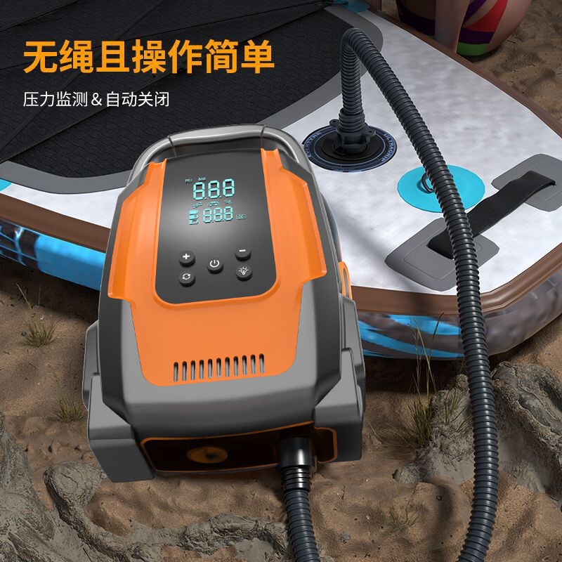 户外露营车载充气泵浆板帐篷皮划艇SUP便携式电动无线高压 冲气泵|undefined
