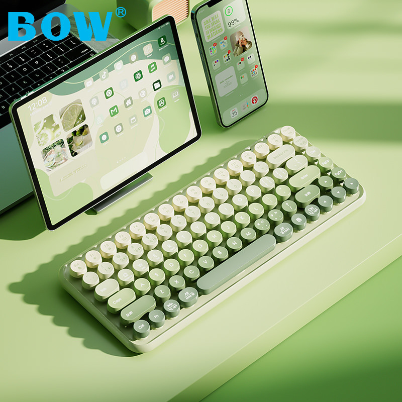 Hangshi K608Dl Dual-Mode Keyboard Gradient Color Girls Fashion Office Typing Light and Portable Cross-Border Exclusive for USB