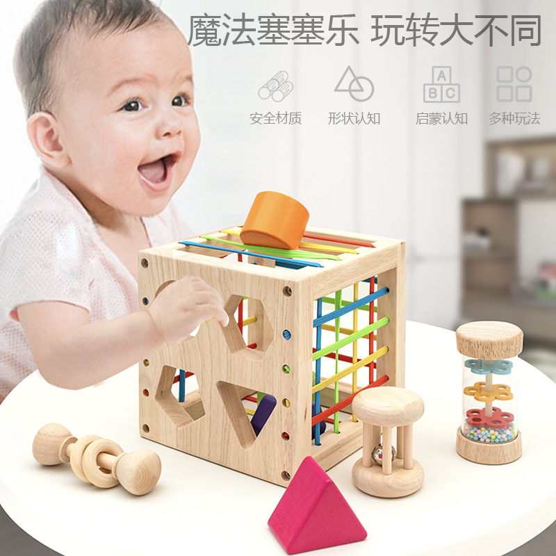 Juguetes Montessori para niños de madera Cecella forma cognitiva interactiva padre-hijo juegos divertidos