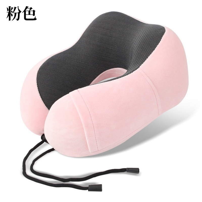 Algodón de memoria doble pico desmontable almohada en forma de U exportación almohada de cuello de comercio exterior almohada en forma de U para estudiantes adultos almohada de siesta