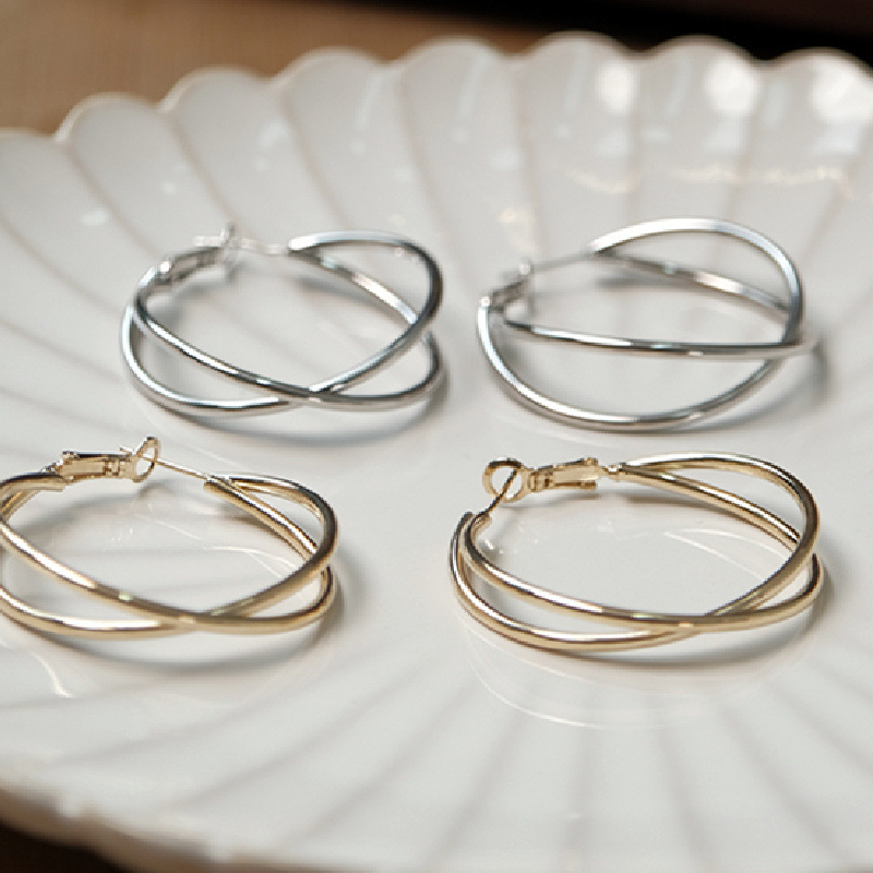 Unique Sculptural Hoop Earrings For Women Large Statement Design_voghion.com