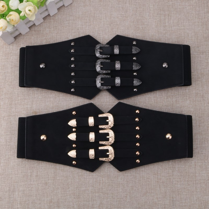 New Belt Fashion Waist Cover Women's Dress Shirt Decoration Women's Versatile Wide Belt Elastic Waist Black_voghion.com