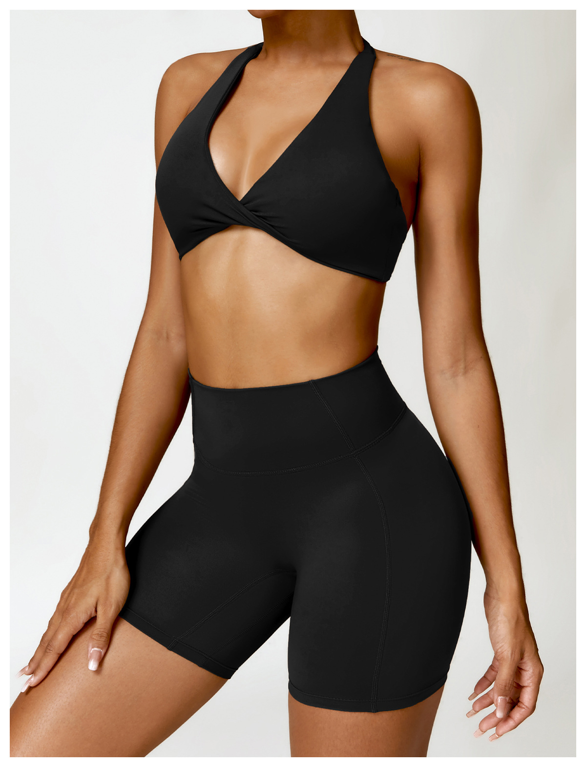 91g Weight Sleeveless Sleeve Length Nylon, Spandex Fabric Type Short Top Length Vest Tops Type Fitness, Running Occasion Halter Neck Neckline Solid Color Pattern Sports Style Sports Solid Color Nylon Spandex Halter Neck Active Tops Vest 26