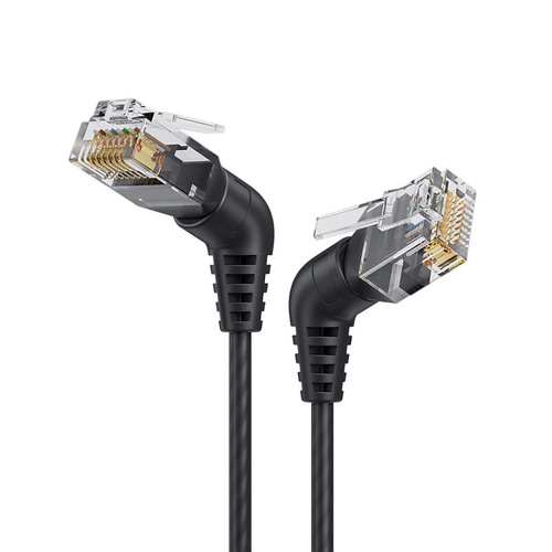 Cat6a super six network cable elbow rotating 10G 10G finished jumper pure copper rj45360 degree broadband thin line