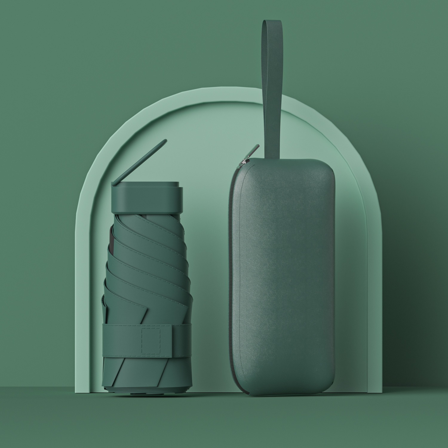 Paraguas de protección solar de vinilo creativo mini paraguas de seis pliegues paraguas de cápsula de bolsillo pequeño para mujer lluvia y lluvia paraguas de sol de doble uso