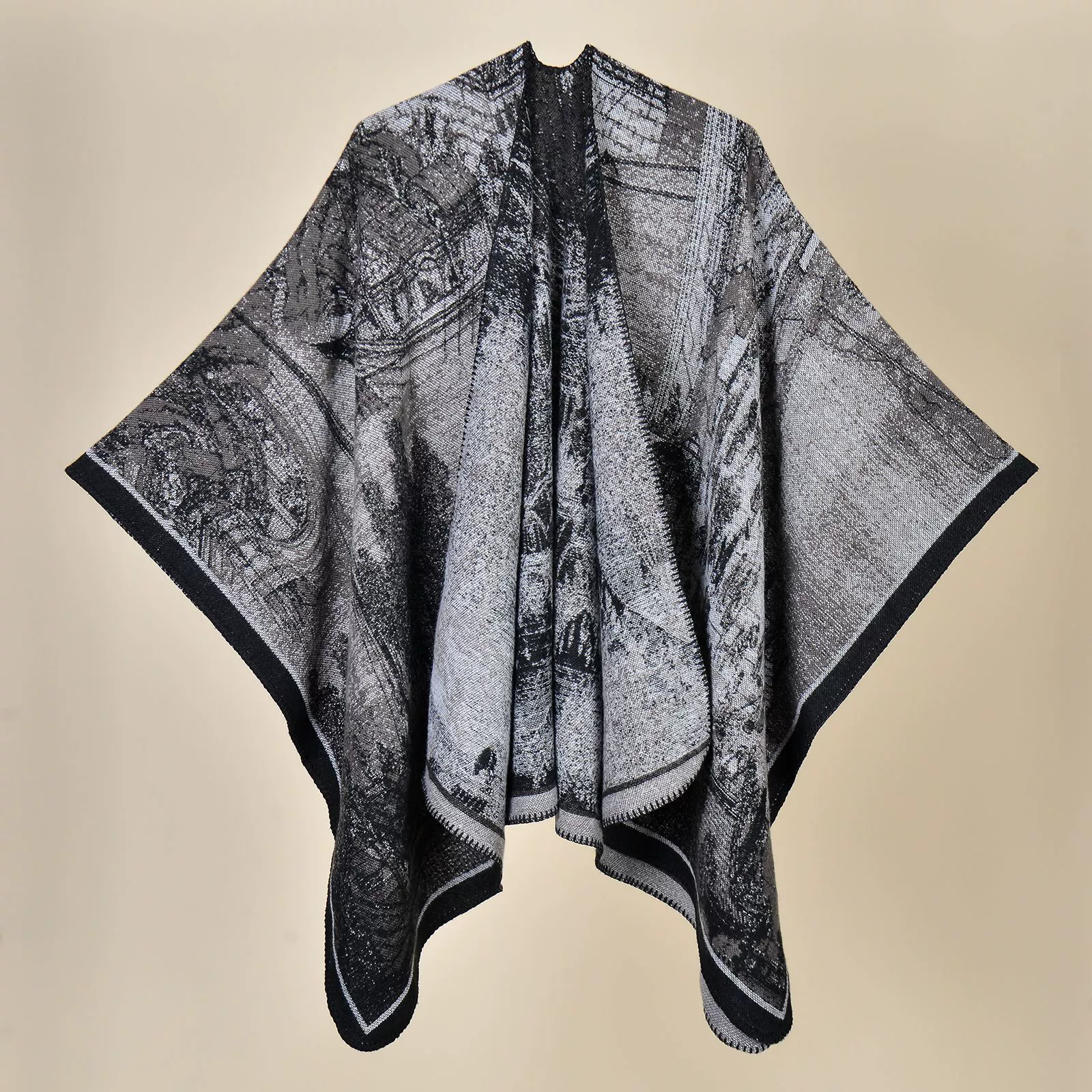 Д Demi-season cloak from Yunnan province for traveling, keep warm cardigan for camping for photo sessions, trench coat, Chinese style