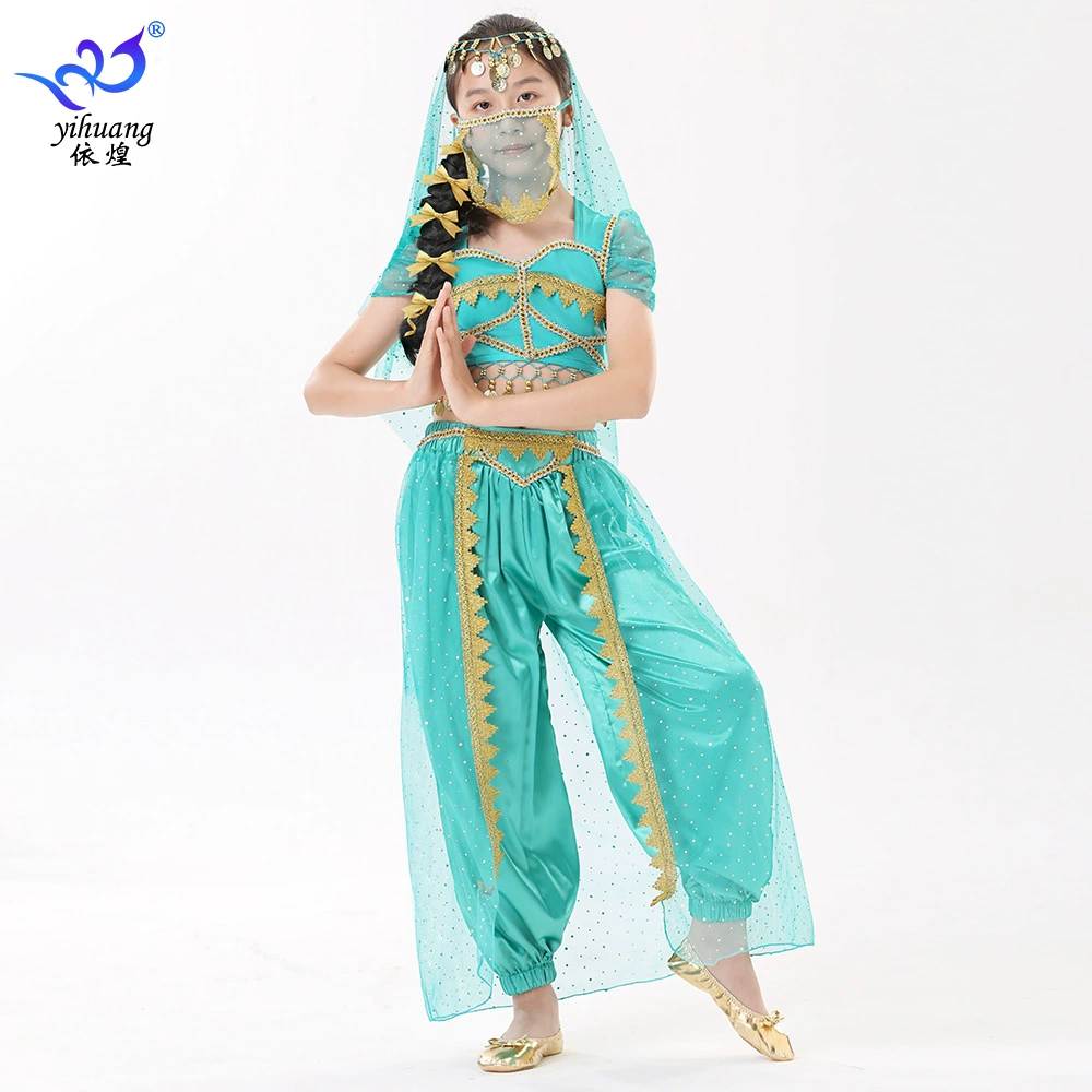 Костюм для девочек Праздничное шоу Костюм для индийского танца Костюм для танца живота Экзотический национальный танцевальный костюм для сценического исполнения