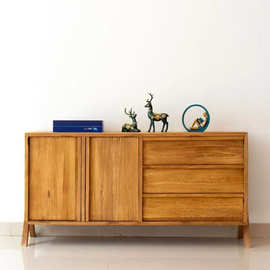 老榆木餐边柜长方形实木玄关抽屉柜靠墙储物柜榆木家用简易收纳柜