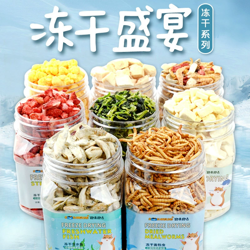 Лиофилизированные закуски для хомяков, сушеная рыба, сушеные мучные черви, лиофилизированное тофу, пакет питательных комбинаций, подарочная упаковка, принадлежности для золотого медведя.